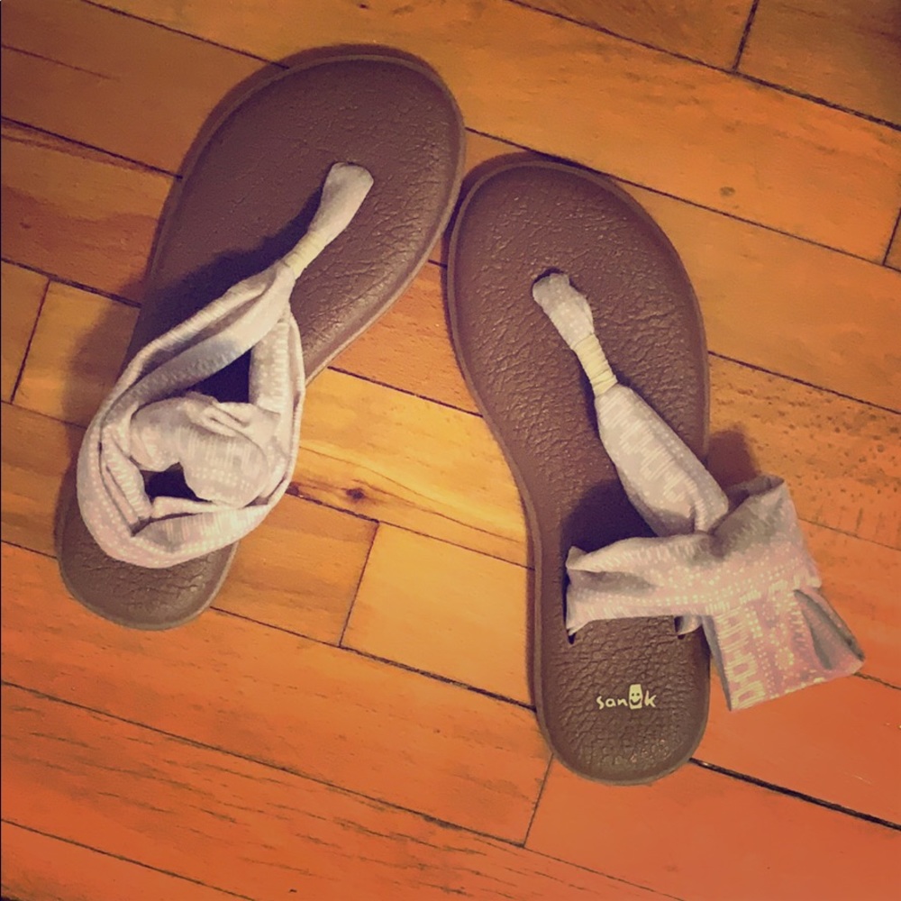 Sanuk Brown and Purple Women's Sandals